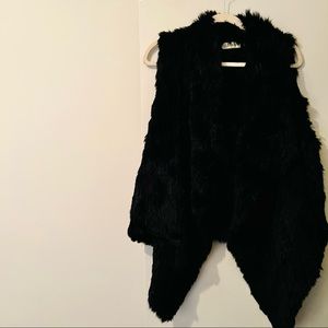 Neiman Marcus Black Rabbit Fur Vest